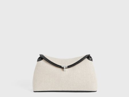 T-Lock canvas clutch ecru black Online now