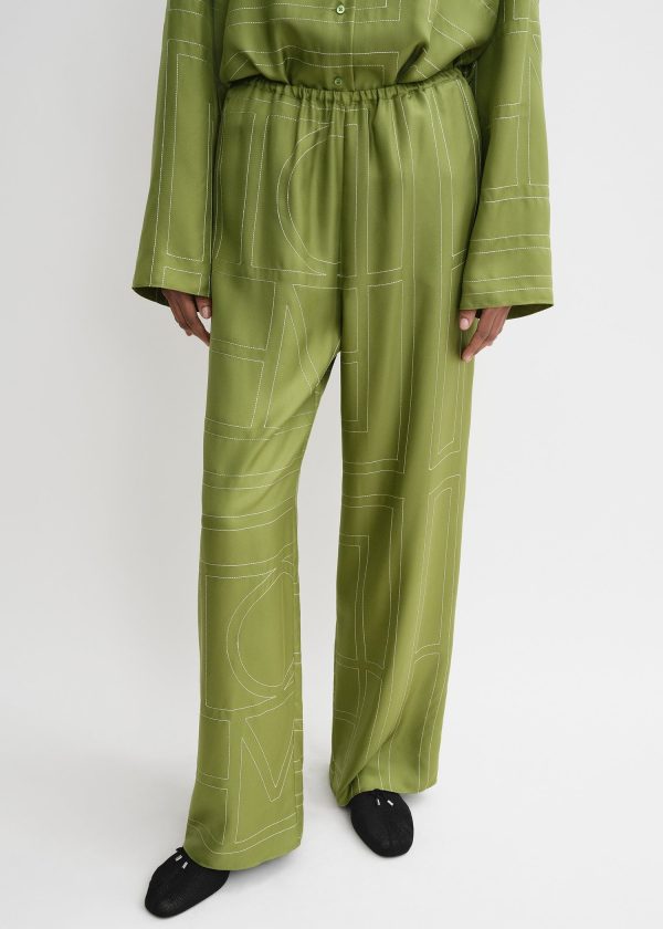 Monogram silk pj bottoms laurel Fashion