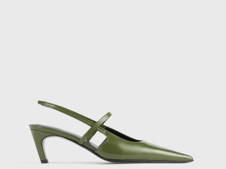 Sharp leather slingbacks laurel Supply