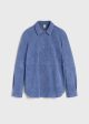 Soft suede shirt vibrant blue For Discount