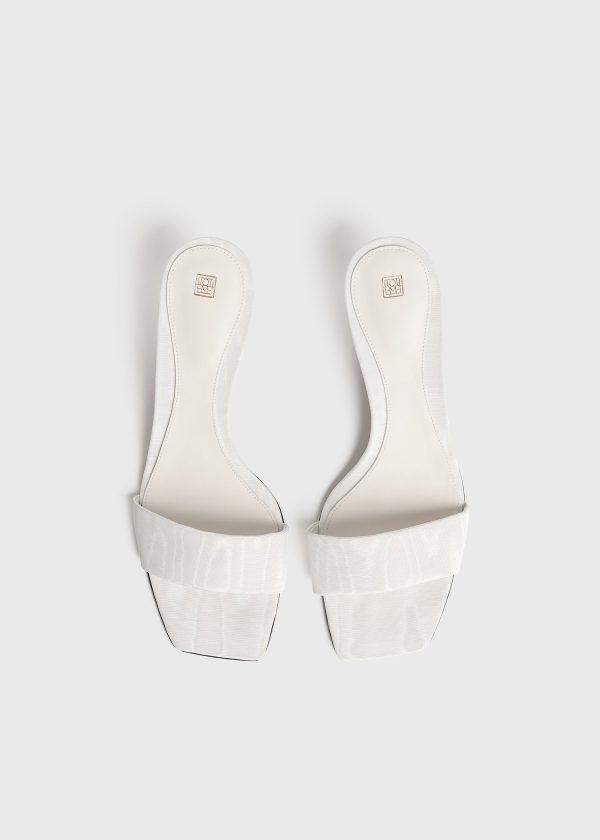 Moiré mule sandals off-white Online Sale