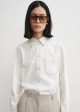 Petite tumbled cotton shirt white For Discount