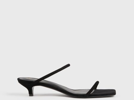 Minimalist suede sandals black Fashion