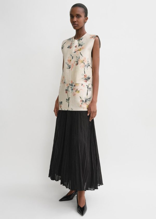 Double-faced leather top washed floral Supply