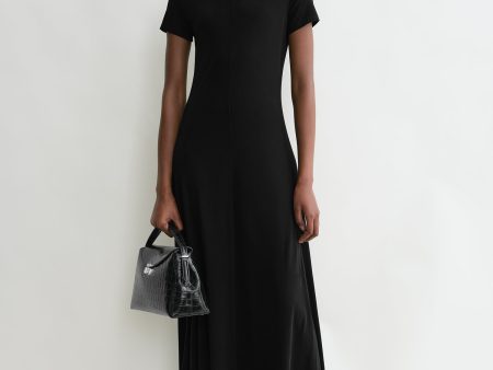 Fluid jersey dress black For Cheap