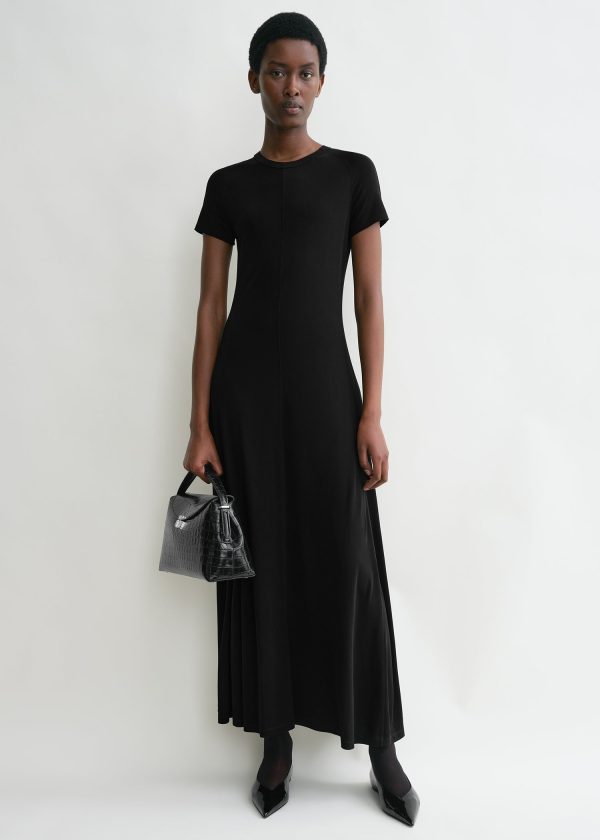 Fluid jersey dress black For Cheap