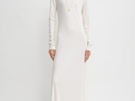 Long-sleeve jersey dress meringue Cheap