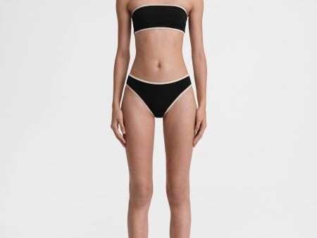 Stripe edge bikini bottoms black For Sale