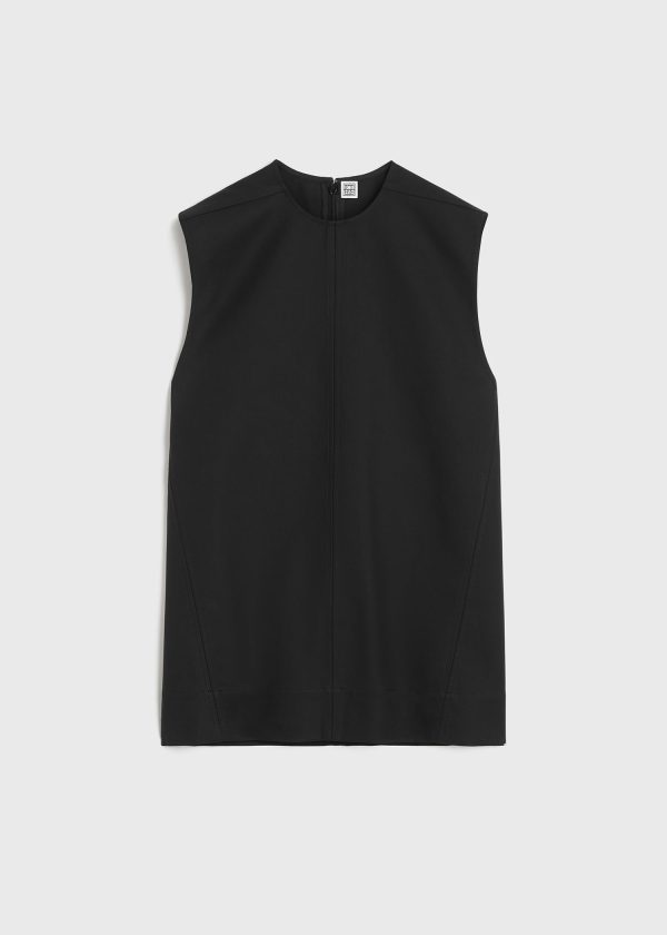 Sleeveless twisted-seam top black Supply