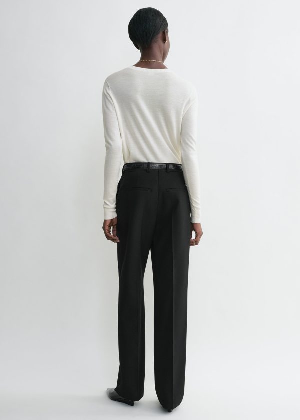 Straight tailored trousers black on Sale