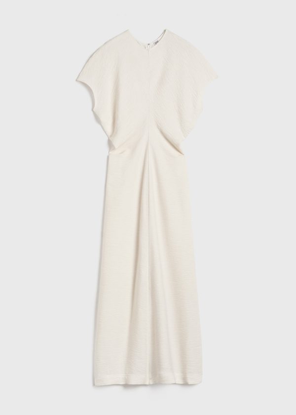 Slouch waist crinkled dress cream Online