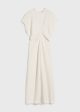 Slouch waist crinkled dress cream Online