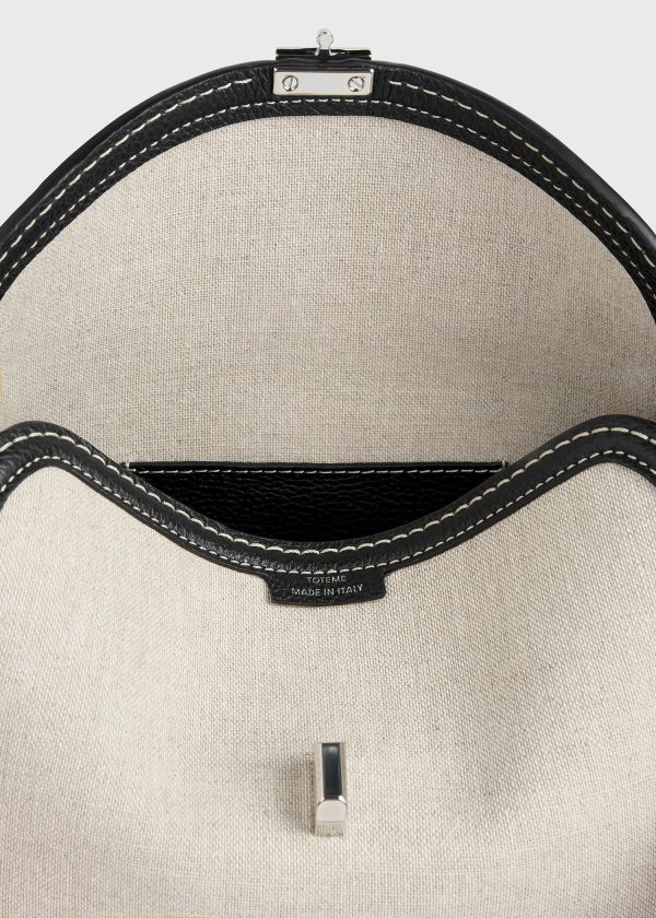 T-Lock canvas clutch ecru black Online now