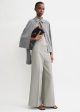 Zip-front wide trousers dove Hot on Sale