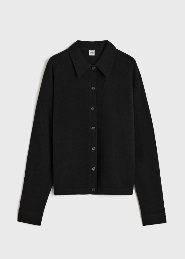 Raglan-sleeve cashmere cardigan black Sale