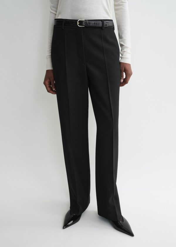 Straight tailored trousers black on Sale