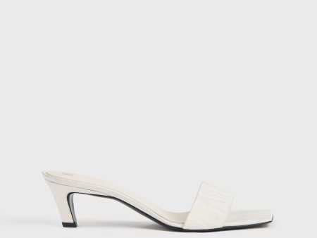 Moiré mule sandals off-white Online Sale