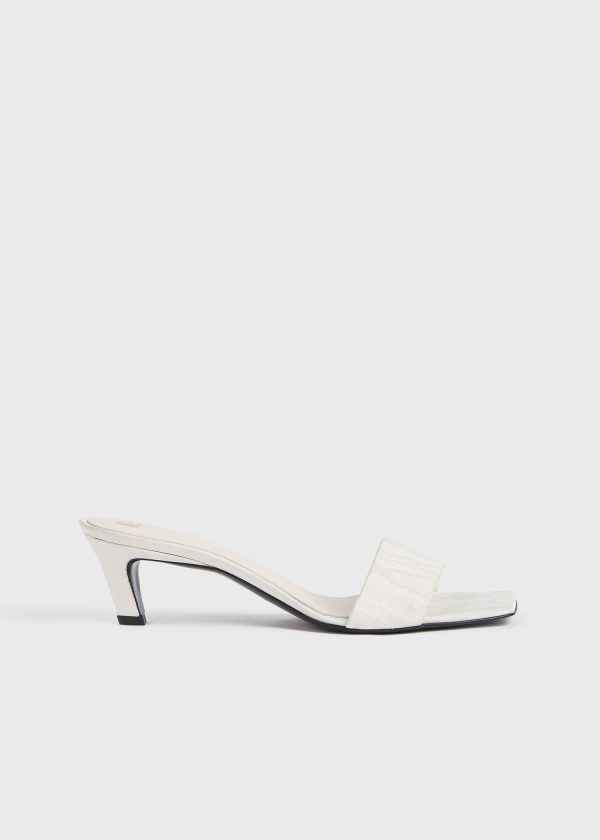 Moiré mule sandals off-white Online Sale