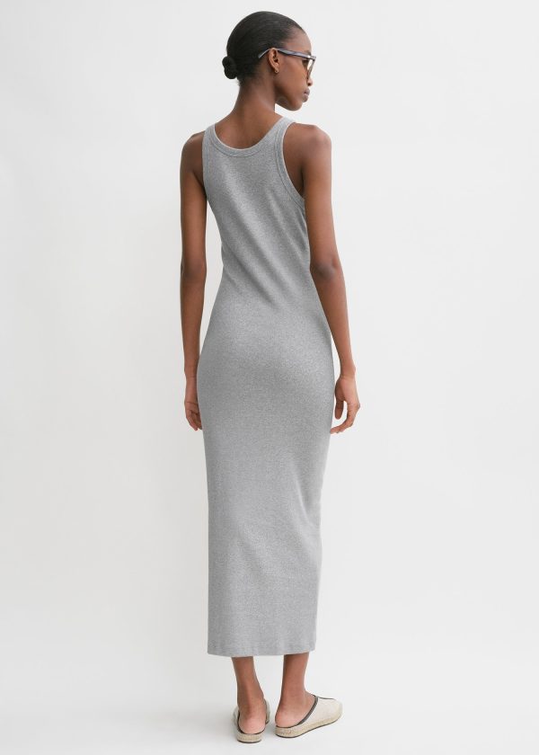 Curved rib tank dress grey melange Online Sale