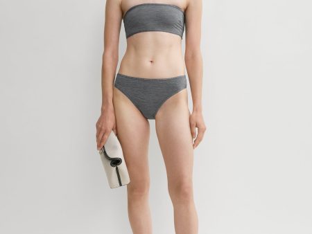 Binding-edge bikini bottoms grey melange For Sale