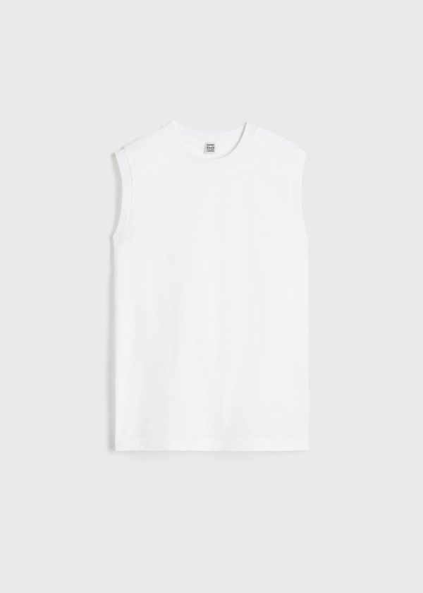 Relaxed sleeveless tee off white Fashion