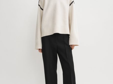 Embroidered wool cashmere knit snow Hot on Sale