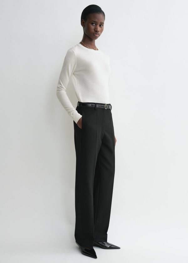 Straight tailored trousers black on Sale