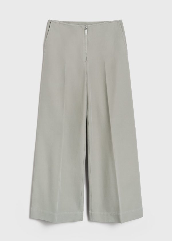 Zip-front wide trousers dove Hot on Sale