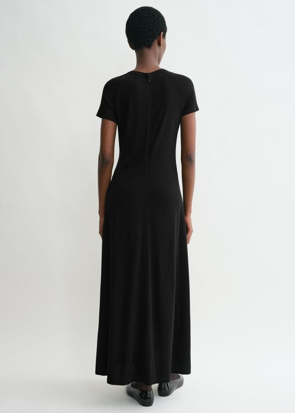 Fluid jersey dress black For Cheap