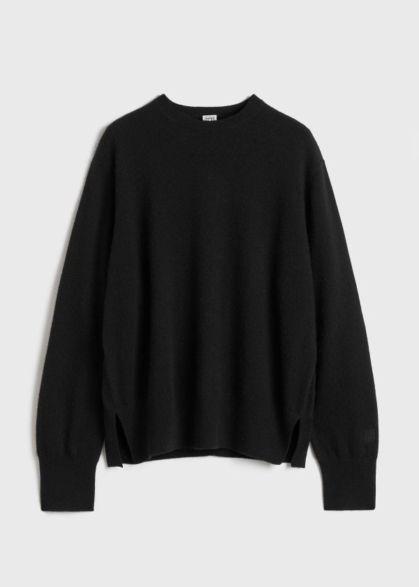 Crew-neck cashmere knit black Online Hot Sale