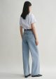 Wide leg denim cool blue Hot on Sale