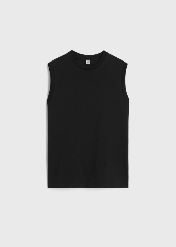 Relaxed sleeveless tee black Online now