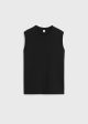 Relaxed sleeveless tee black Online now