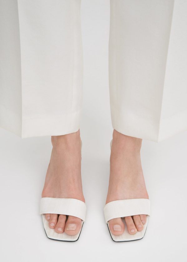 Moiré mule sandals off-white Online Sale