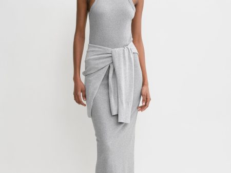 Curved rib tank dress grey melange Online Sale