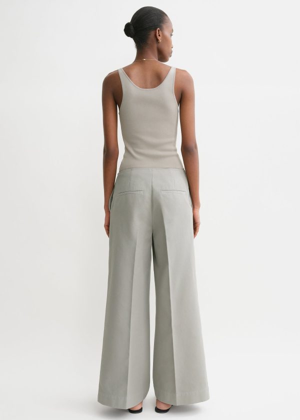 Zip-front wide trousers dove Hot on Sale