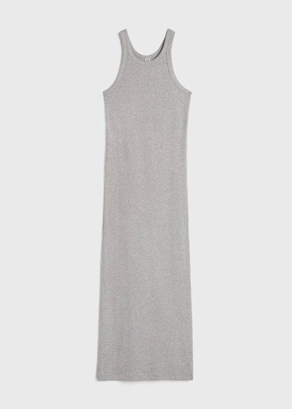 Curved rib tank dress grey melange Online Sale