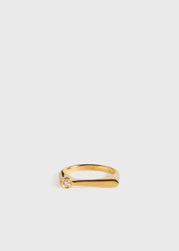 Signet diamond midi ring 18kt gold Fashion