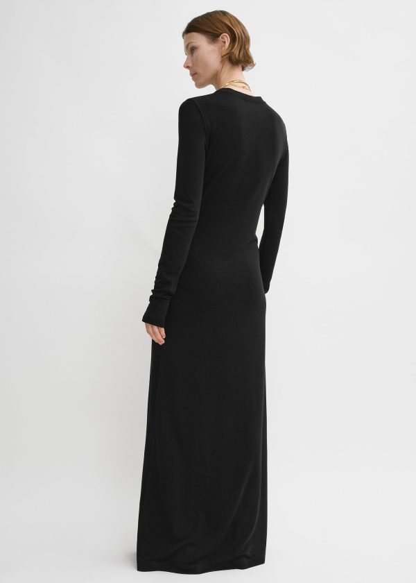 Long-sleeve jersey dress black Online Sale