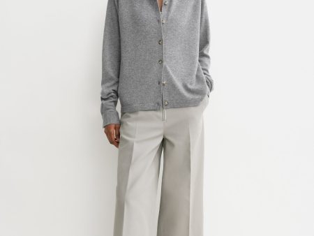 Raglan-sleeve cashmere cardigan grey melange Online Sale