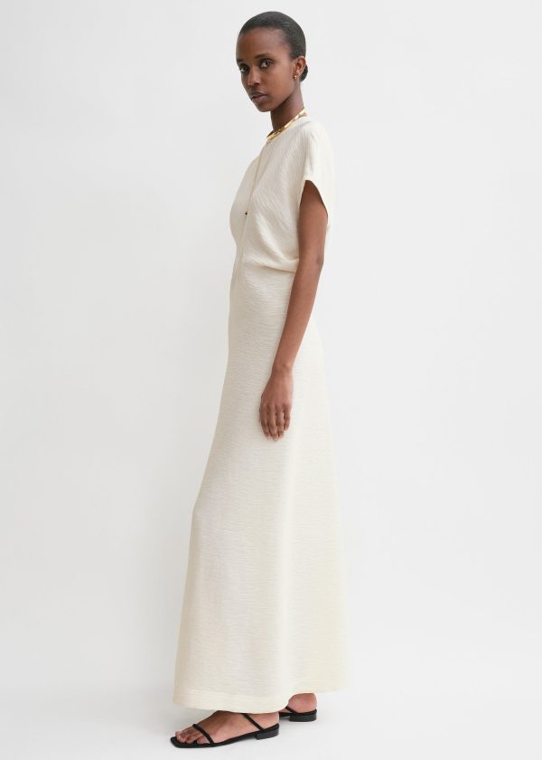 Slouch waist crinkled dress cream Online