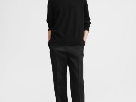 Crew-neck cashmere knit black Online Hot Sale