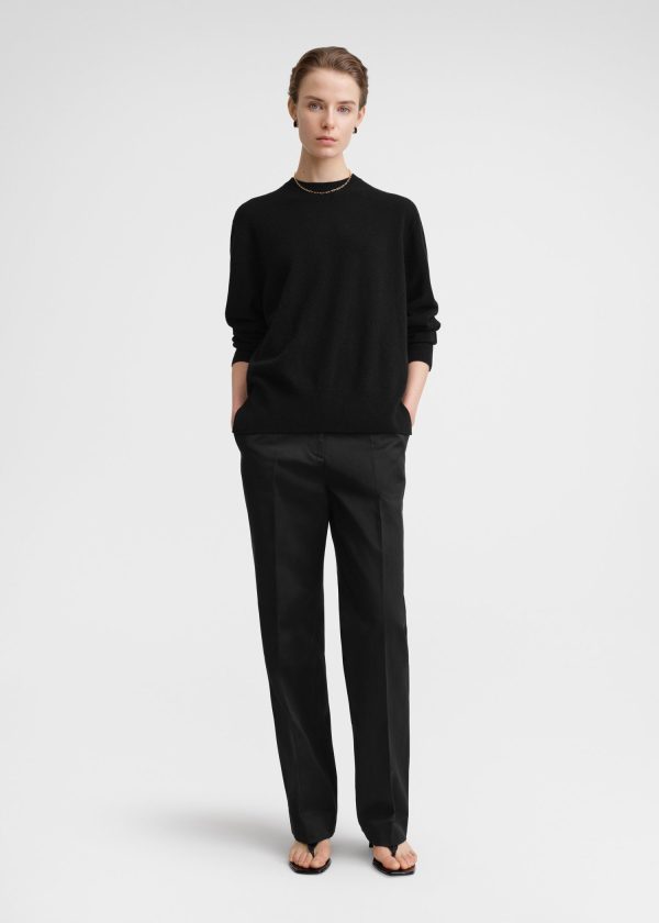 Crew-neck cashmere knit black Online Hot Sale