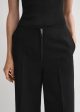 Zip-front wide trousers black Online Hot Sale