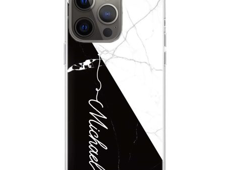 White And Black Marble iPhone 12 Pro MagSafe Compatible Ultra Clear Case For Discount