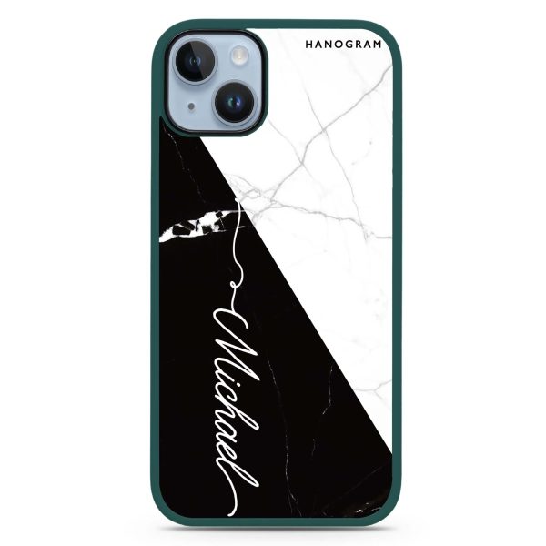 White And Black Marble iPhone 15 Impact Guard Bumper Case Online