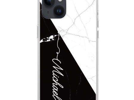 White And Black Marble iPhone 13 Ultra Clear Case For Cheap