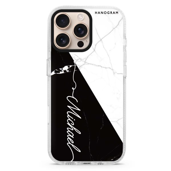 White And Black Marble iPhone Ultra Clear Case For Sale