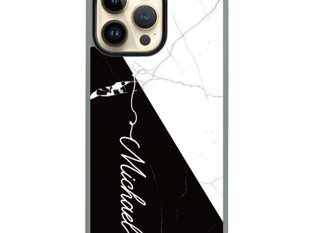 White And Black Marble iphone 13 pro max Impact Guard Bumper Case on Sale