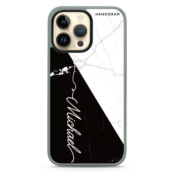 White And Black Marble iphone 13 pro max Impact Guard Bumper Case on Sale